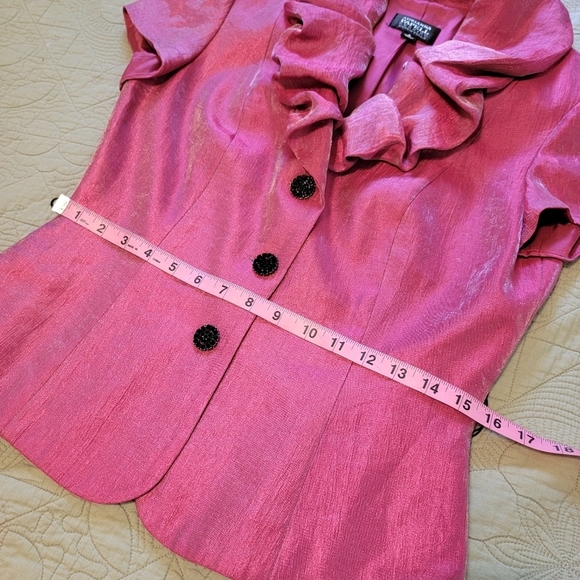 Adrianna Pappel Sparkly Pink Casual Office Formal Blouse Top Size 8 Medium - Picture 7 of 12
